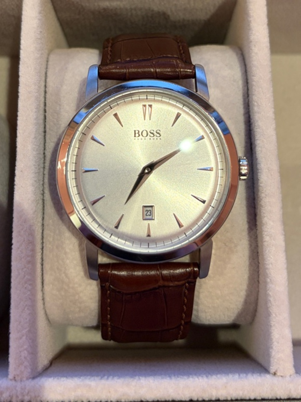Hugo Boss 40mm Leather Strap Watch